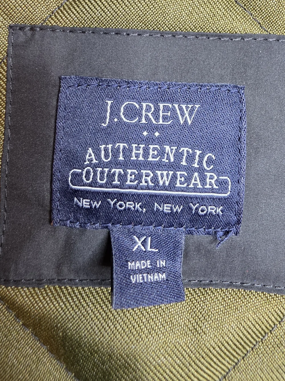 J. Crew Authentic Outerwear Men's Black Full‎ Zipper Quilted Puffer Vest Size XL